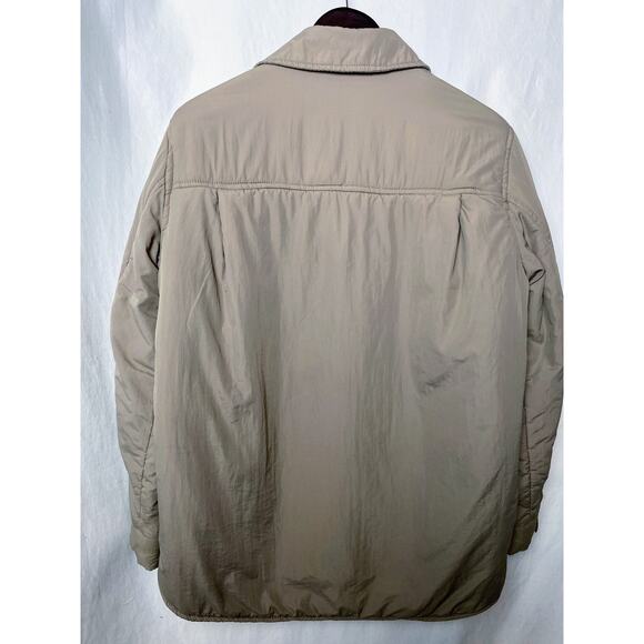 XS‎ H&M Beige Insulated Quilted Long Jacket Padded Coat Shirt Button Collared - Picture 4 of 5